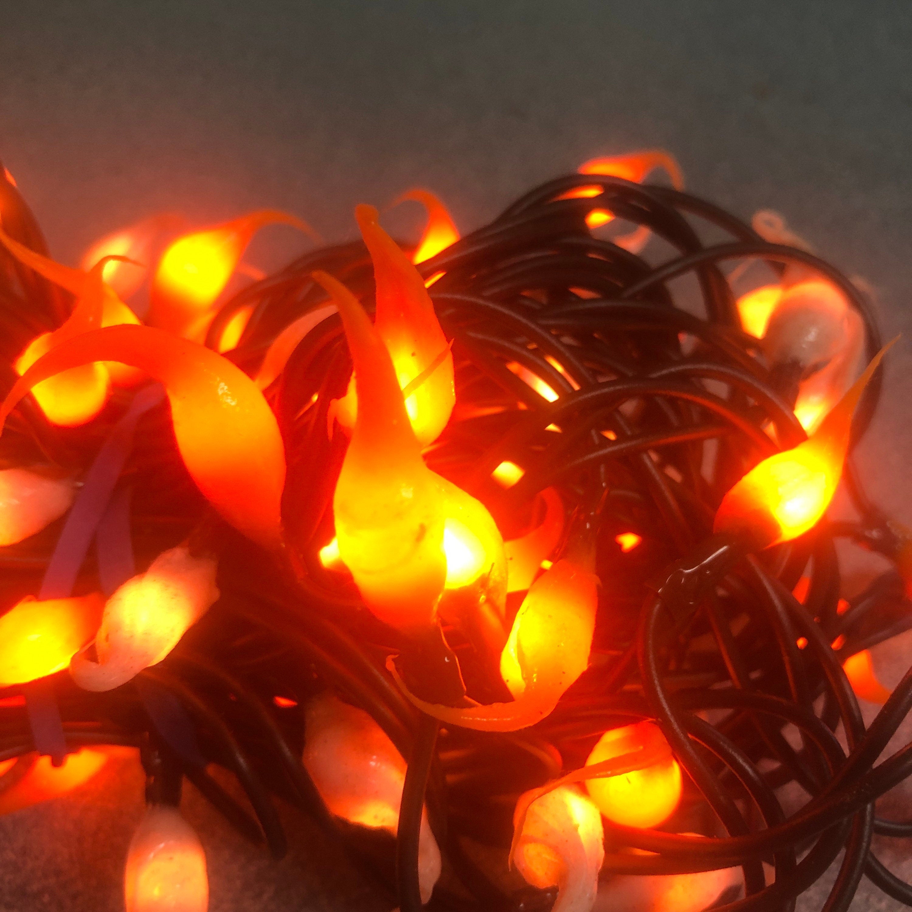 Battery operated timer hand dipped rice lights "pumpkin”