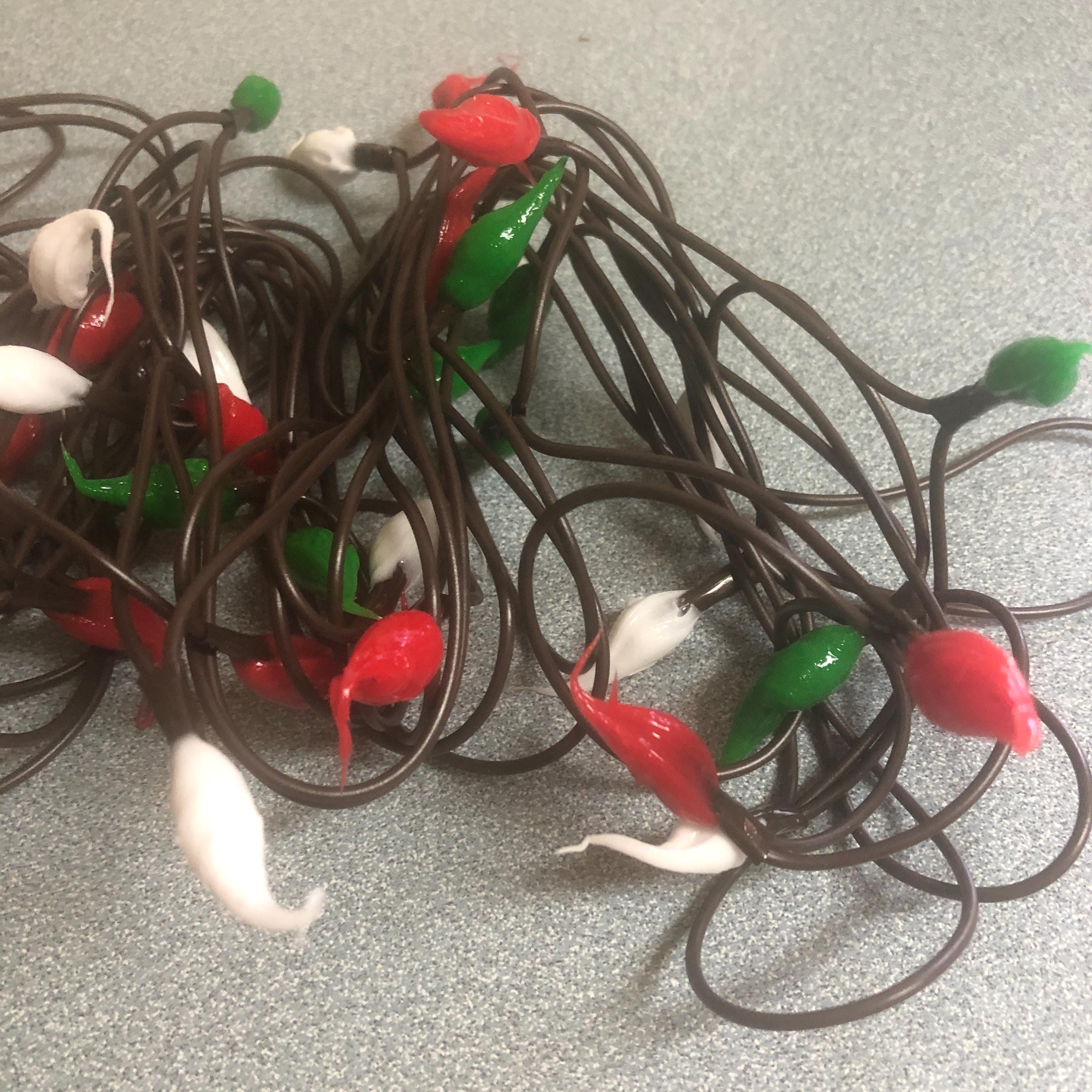 Battery operated timer hand dipped rice lights "holiday"