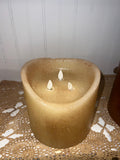 6"x6" triple flame moving flame timer candle
