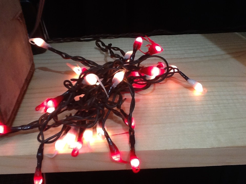 Electric hand dipped rice lights "red & white"