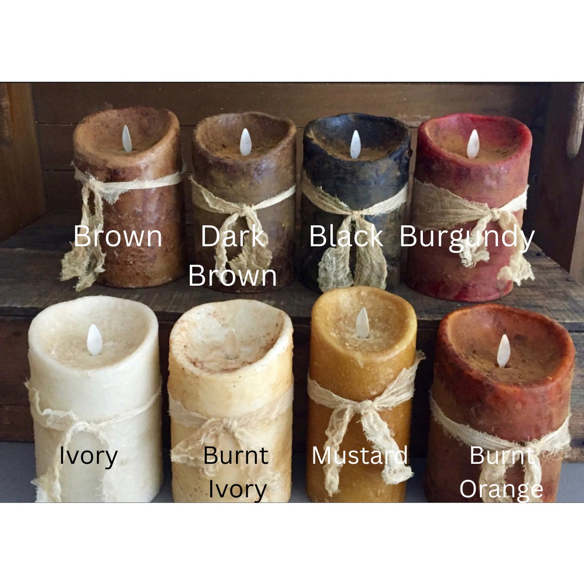 3.5"x5” Moving flame battery operated timer pillar