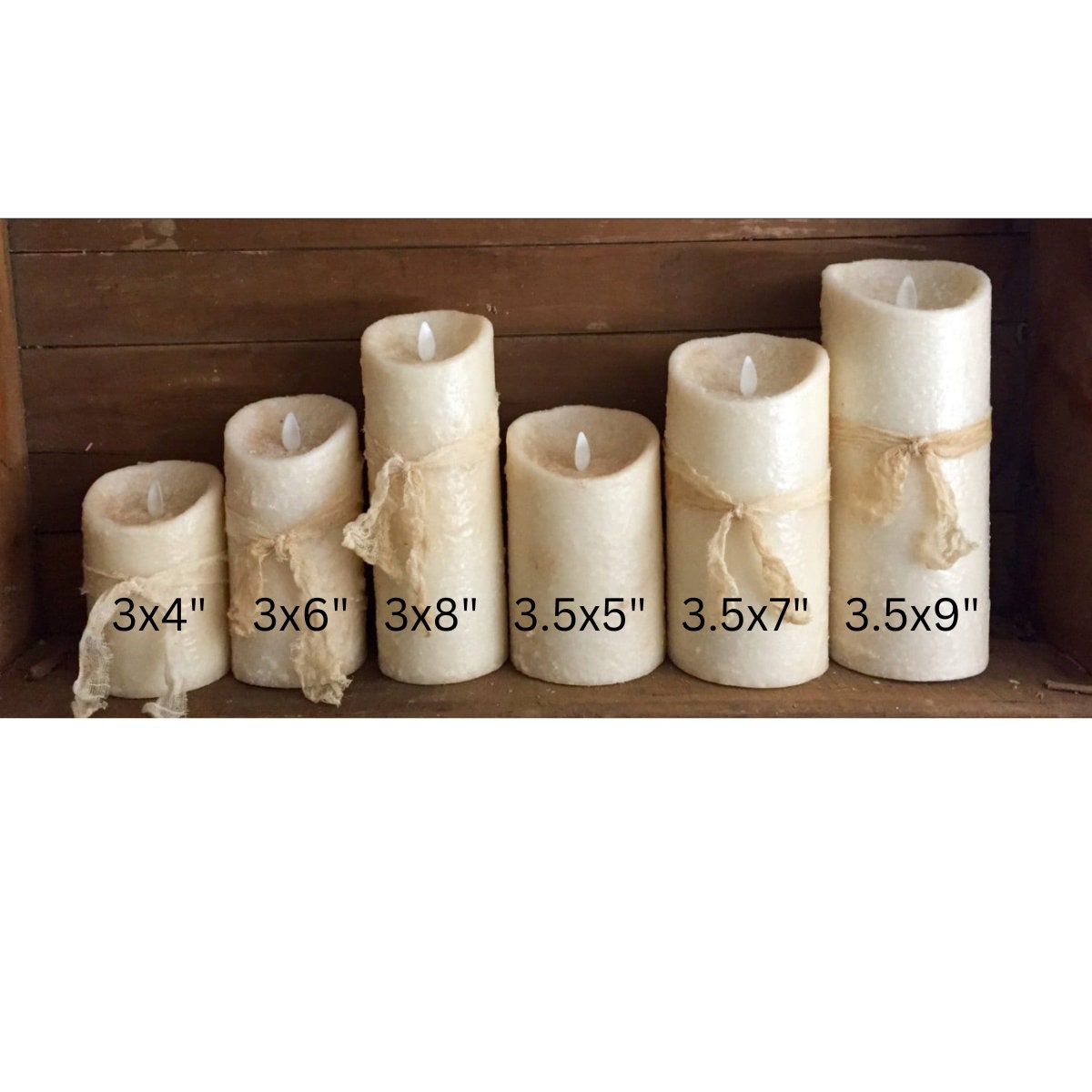 3"x4” Moving flame battery operated timer pillar