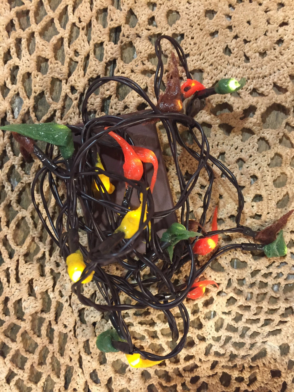 Battery operated timer hand dipped rice lights “fall mix”