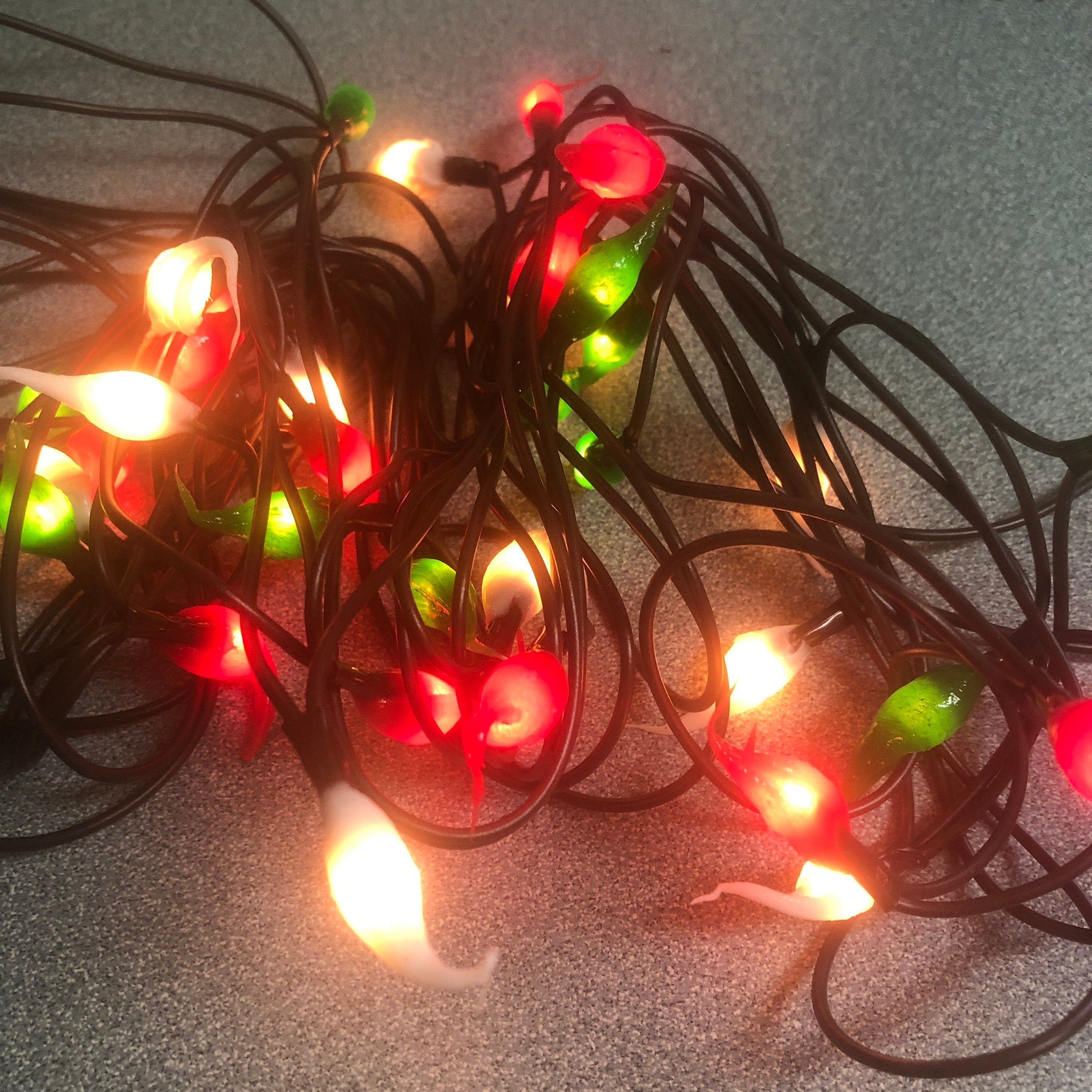 Electric hand dipped rice lights “holiday mix”