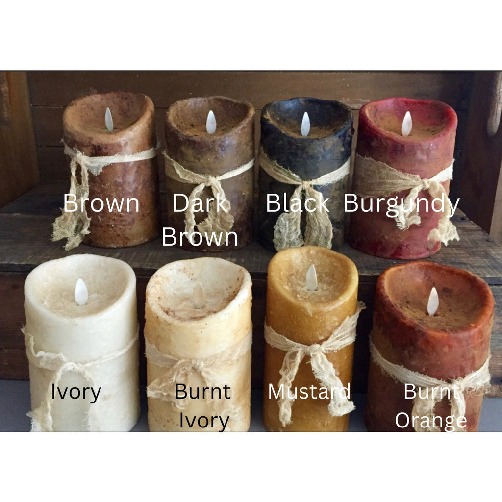 1.5"x4" Moving flame flat top battery operated timer votive