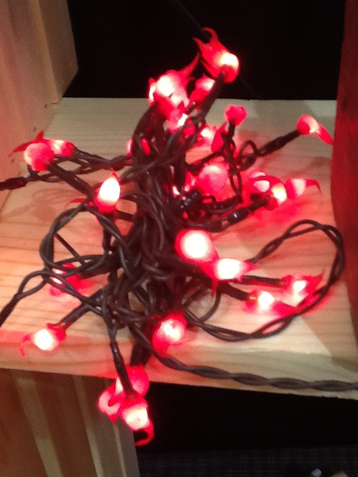 Electric hand dipped rice light “fire red”