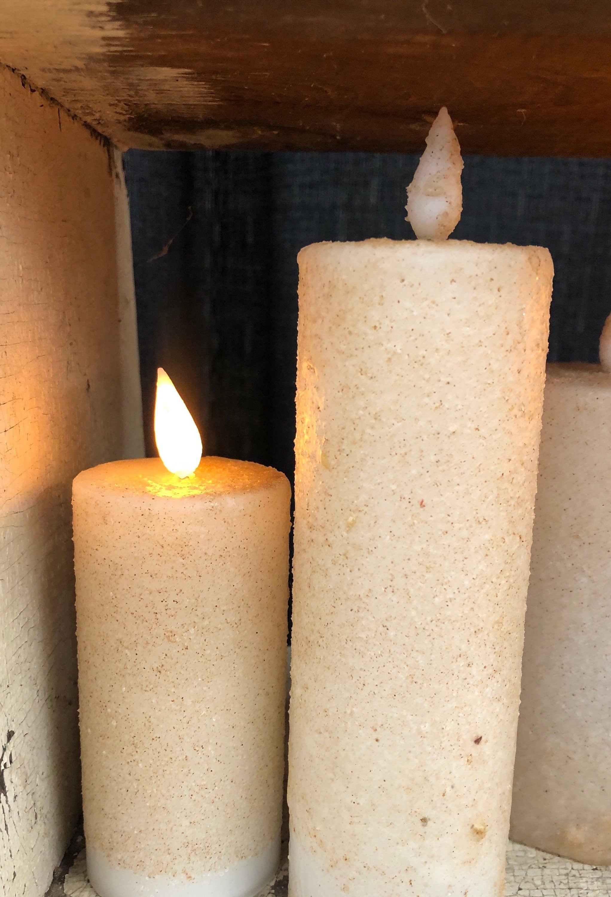 2"x6” Battery operated timer glow candle
