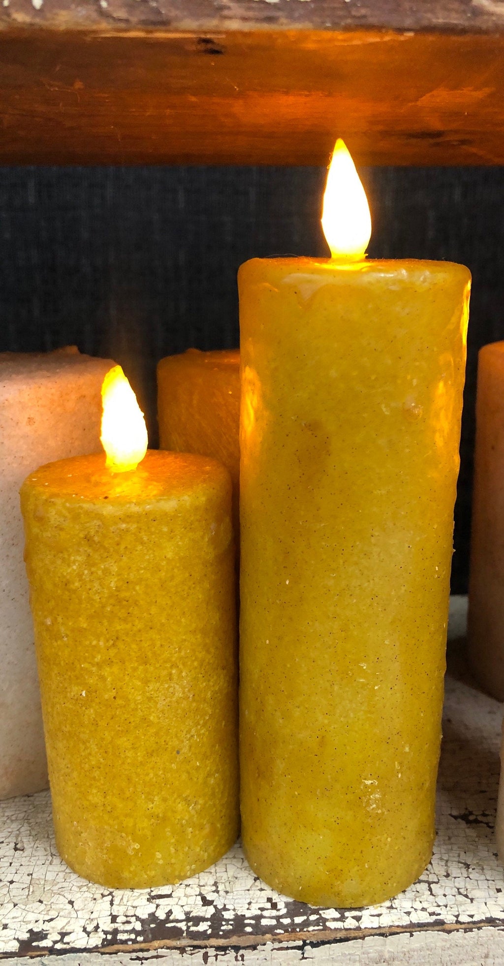 2"x6” Battery operated timer glow candle