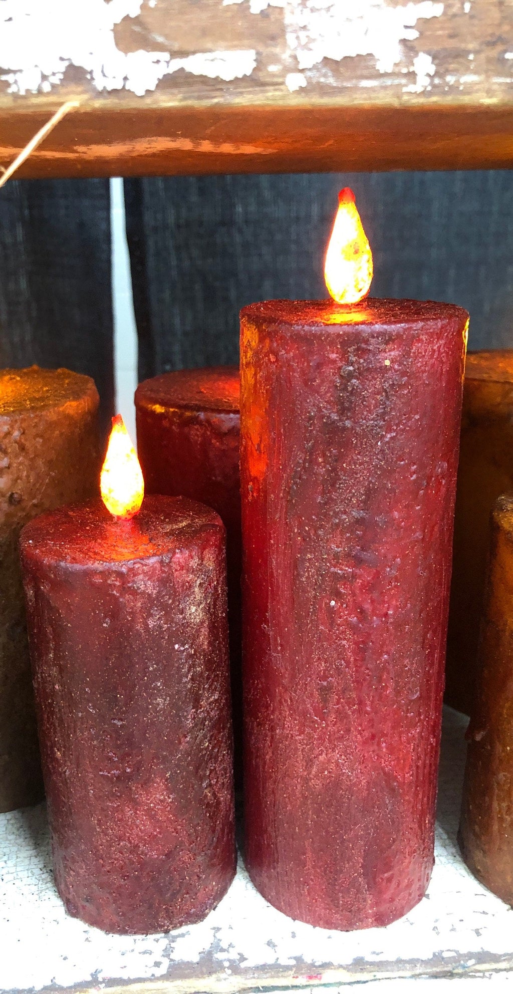 2"x6” Battery operated timer glow candle
