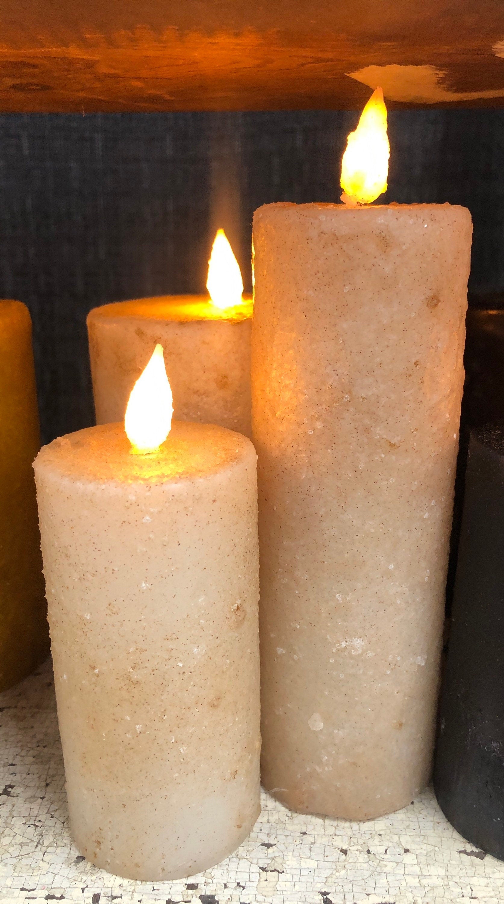 2"x6” Battery operated timer glow candle