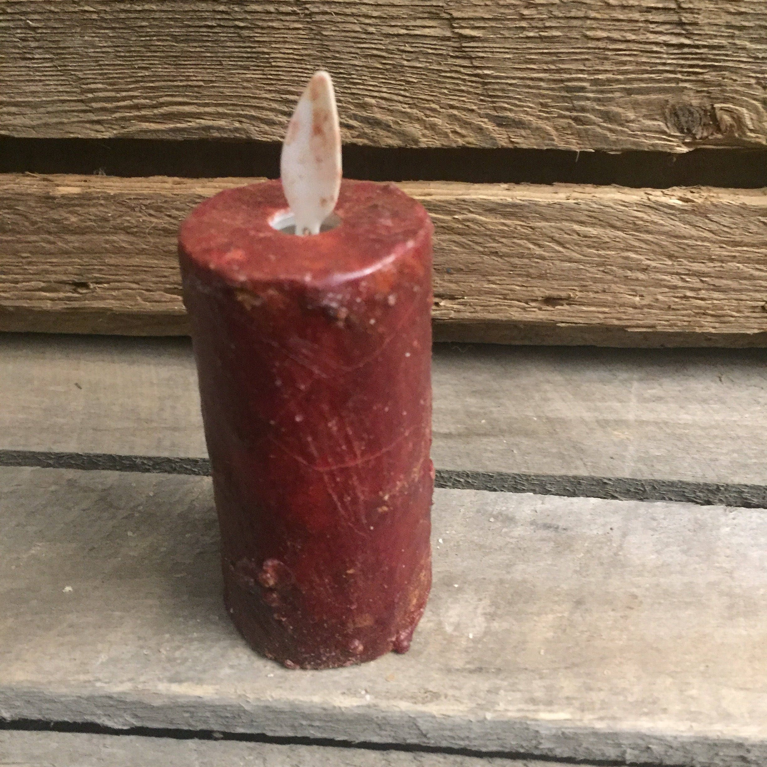 1.5"x4" Moving flame flat top battery operated timer votive