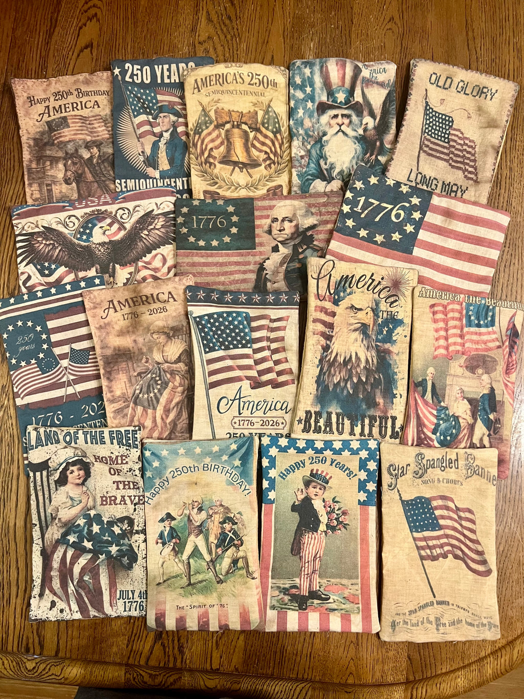 Primitive Americana pillow tuck