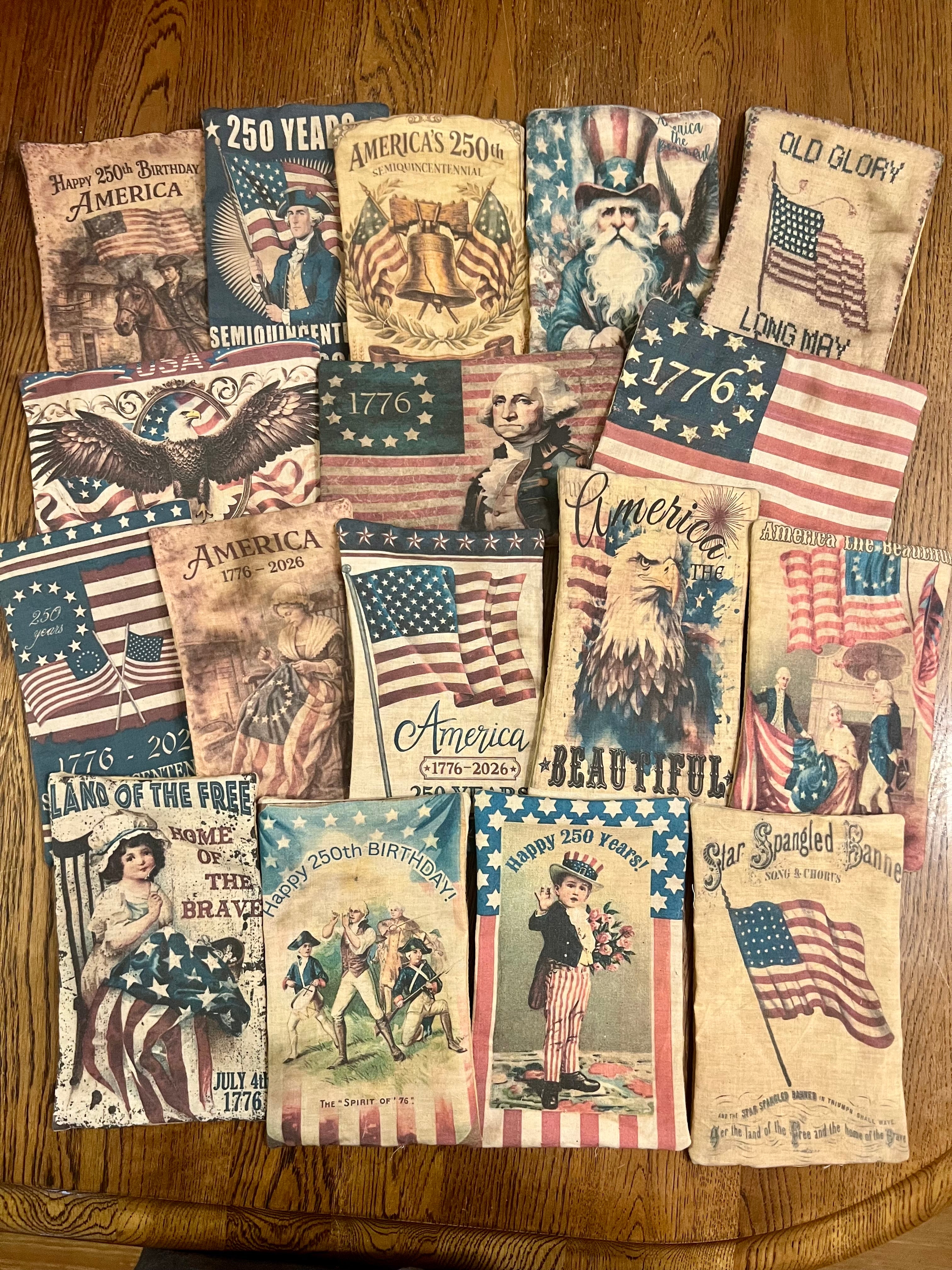 Primitive Americana pillow tuck