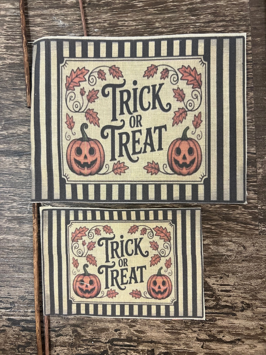 Primitive hand made FALL Large dyed flags, set of 4