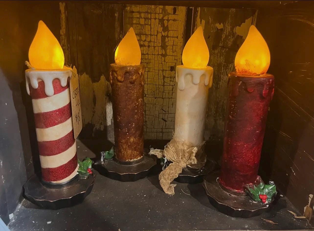 10” Chamber stick battery operated timer candle