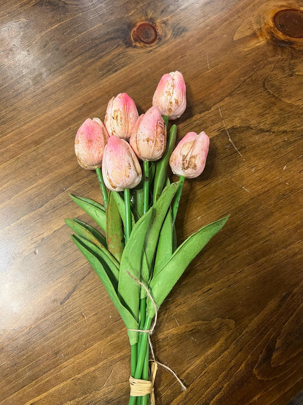 12” primitive grungy spring dyed set of tulips or daffodils