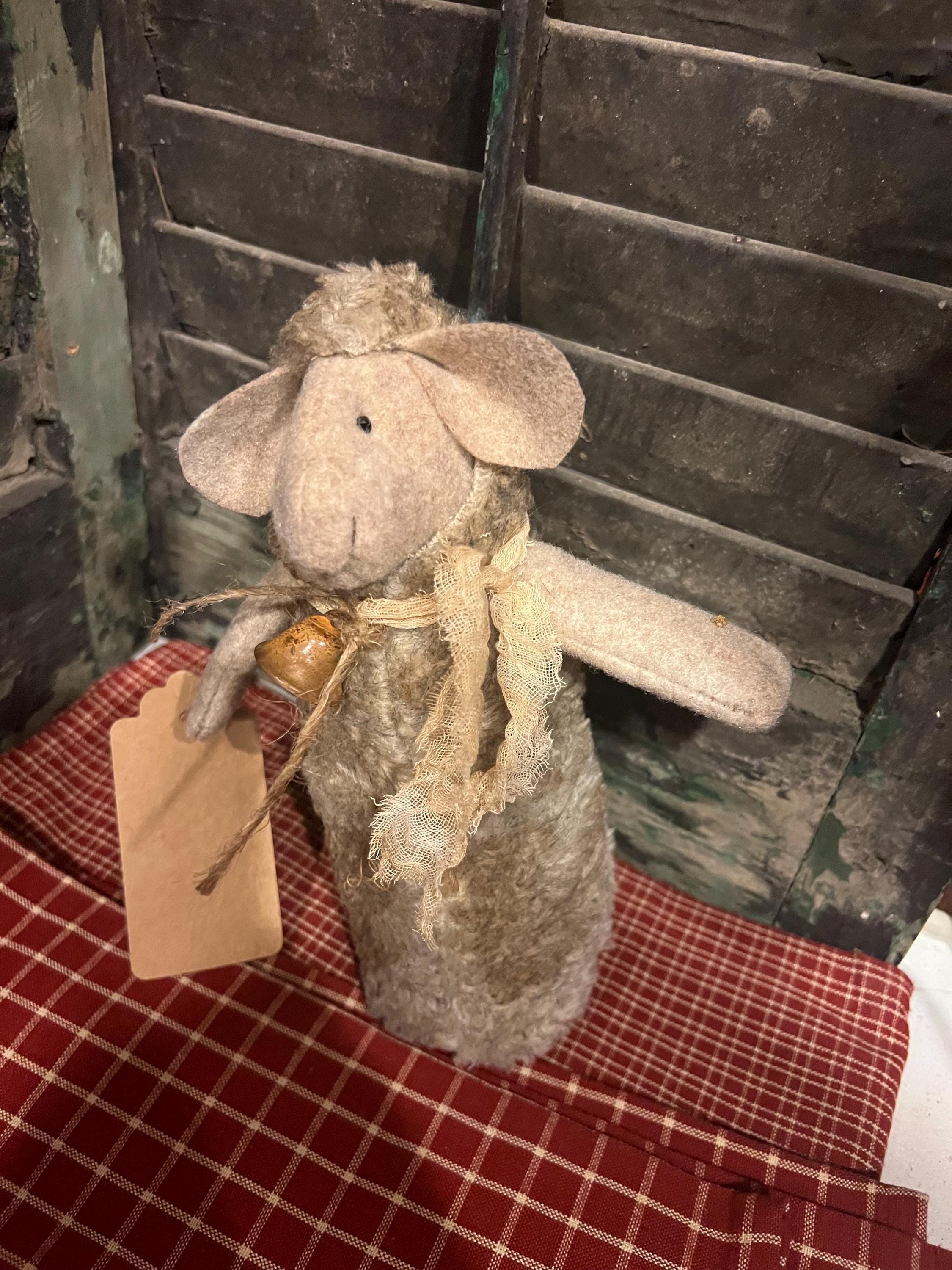 primitive grubby handmade sheep doll