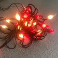 Battery operated timer hand dipped rice lights "red & white"